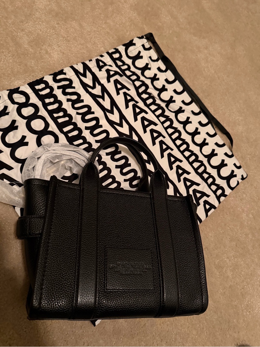 Marc Jacobs Black Pebbled Leather The Tote Bag - Picture 3 of 6